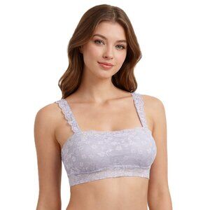 Colsie XS Violet Fleece Lace Bralette Light Purple Floral NEW